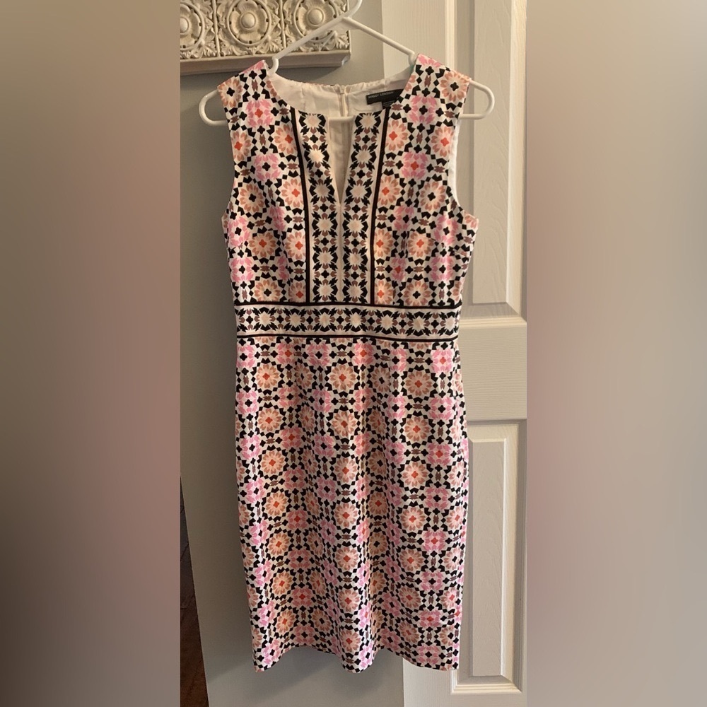 Maggy London Pink and Black Floral Midi Dress NWT - 2